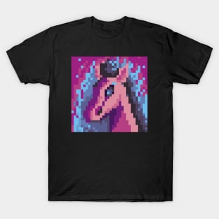 Blue fire horse pixel art T-Shirt